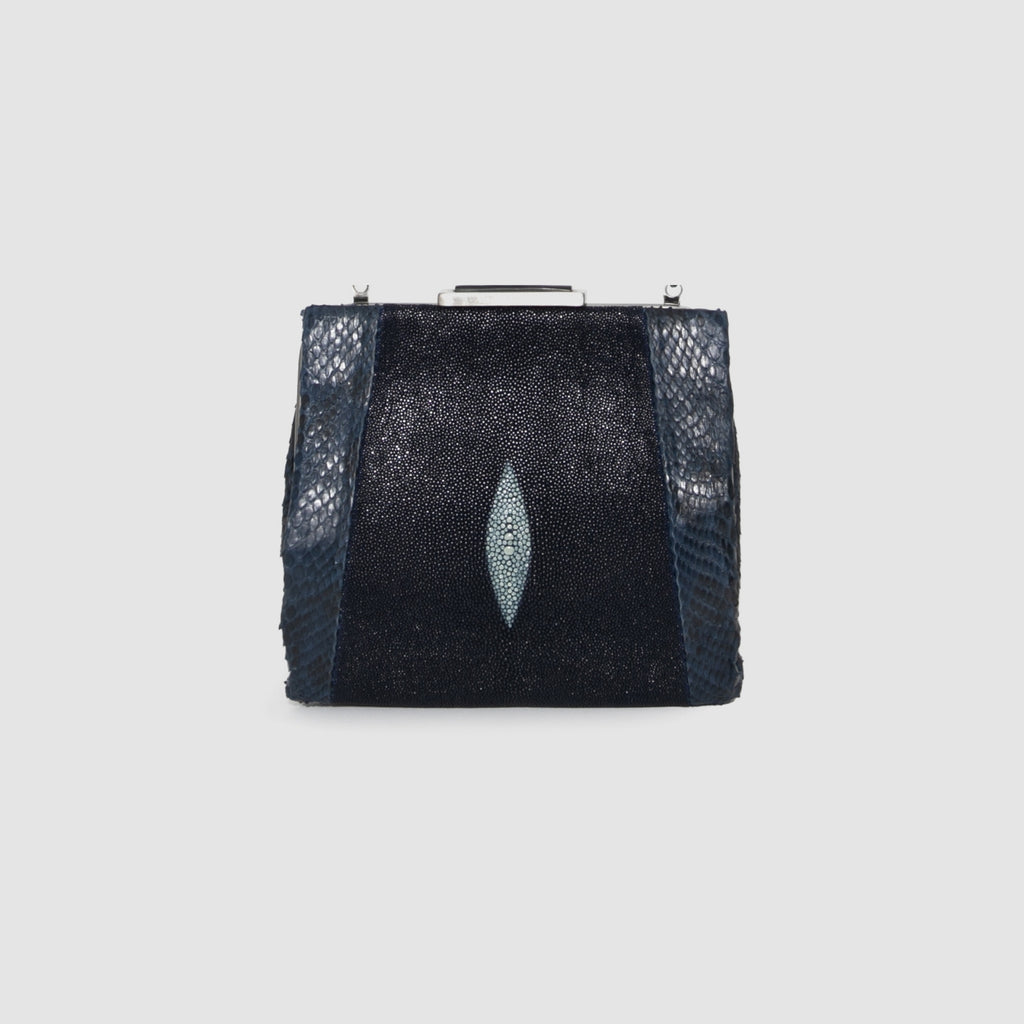 Clutch Ajurú Couro Mix Python e Arraia