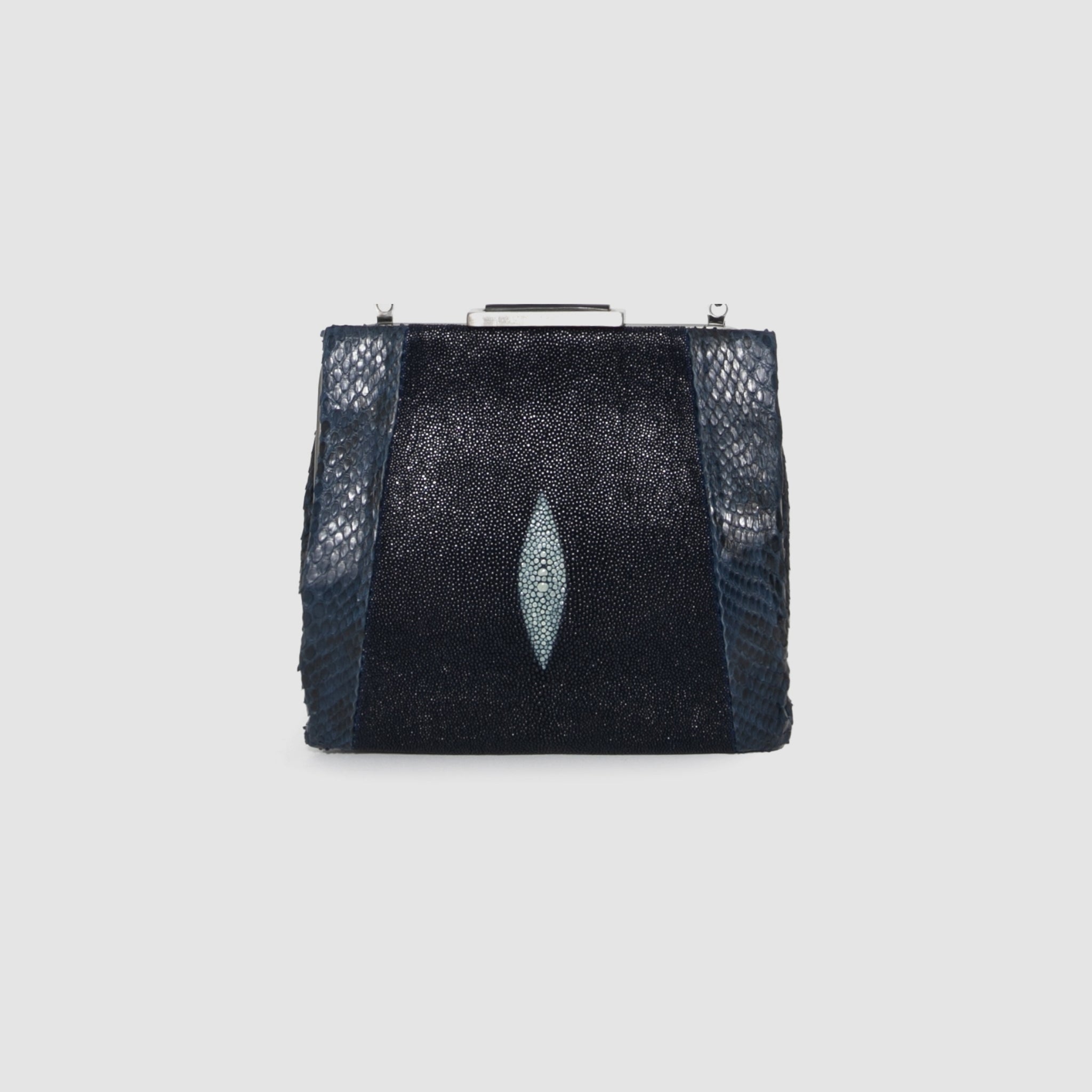 Clutch Ajurú Couro Mix Python e Arraia