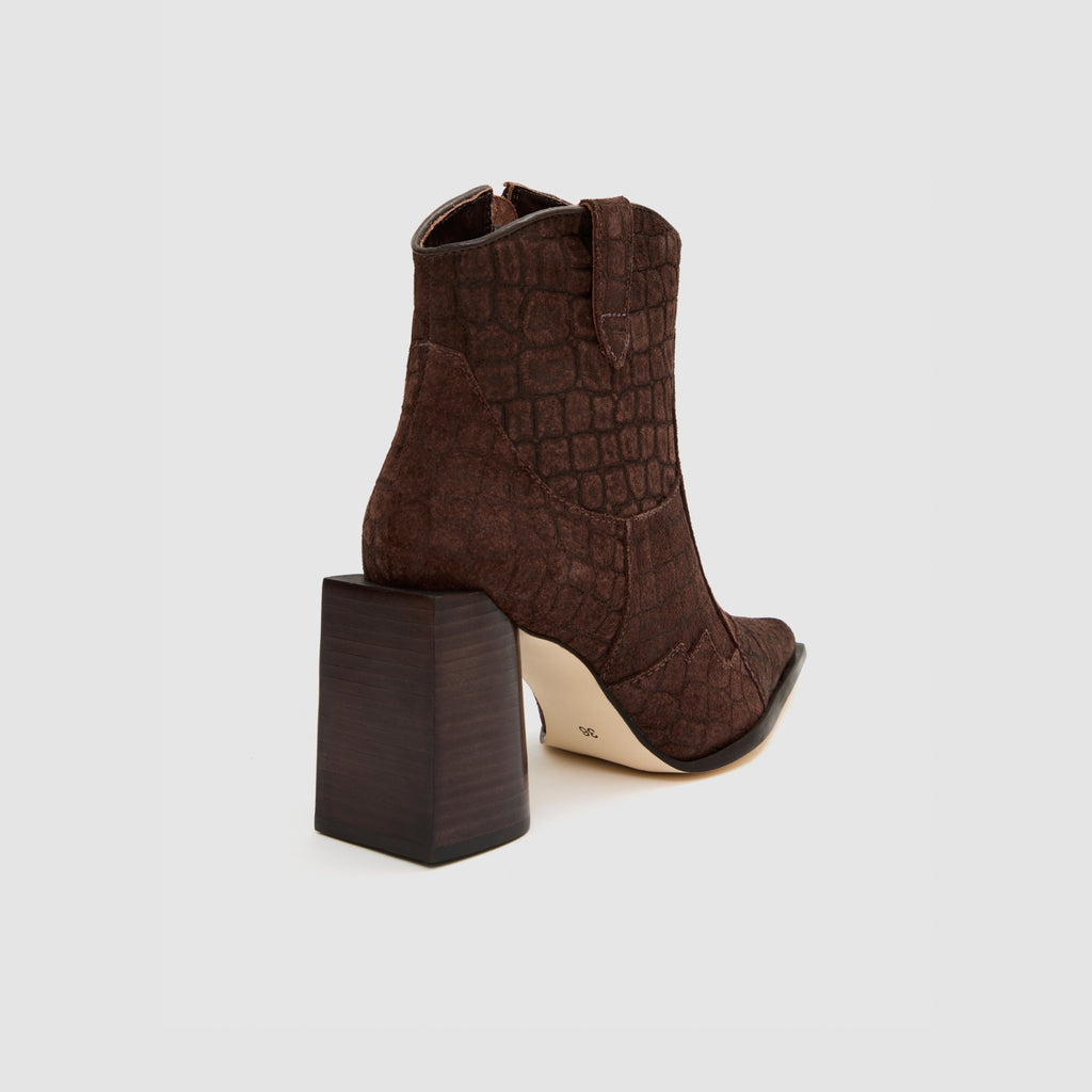 Bota Texana Croco Camurça
