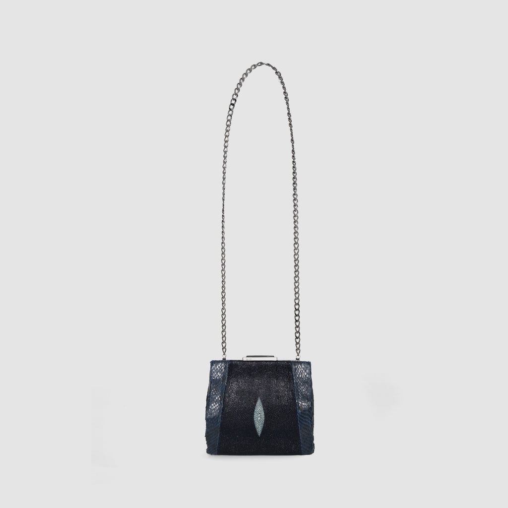 Clutch Ajurú Couro Mix Python e Arraia