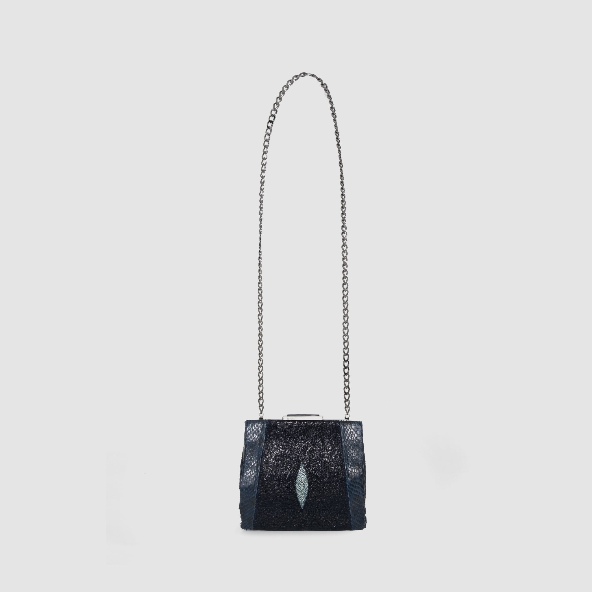 Clutch Ajurú Couro Mix Python e Arraia