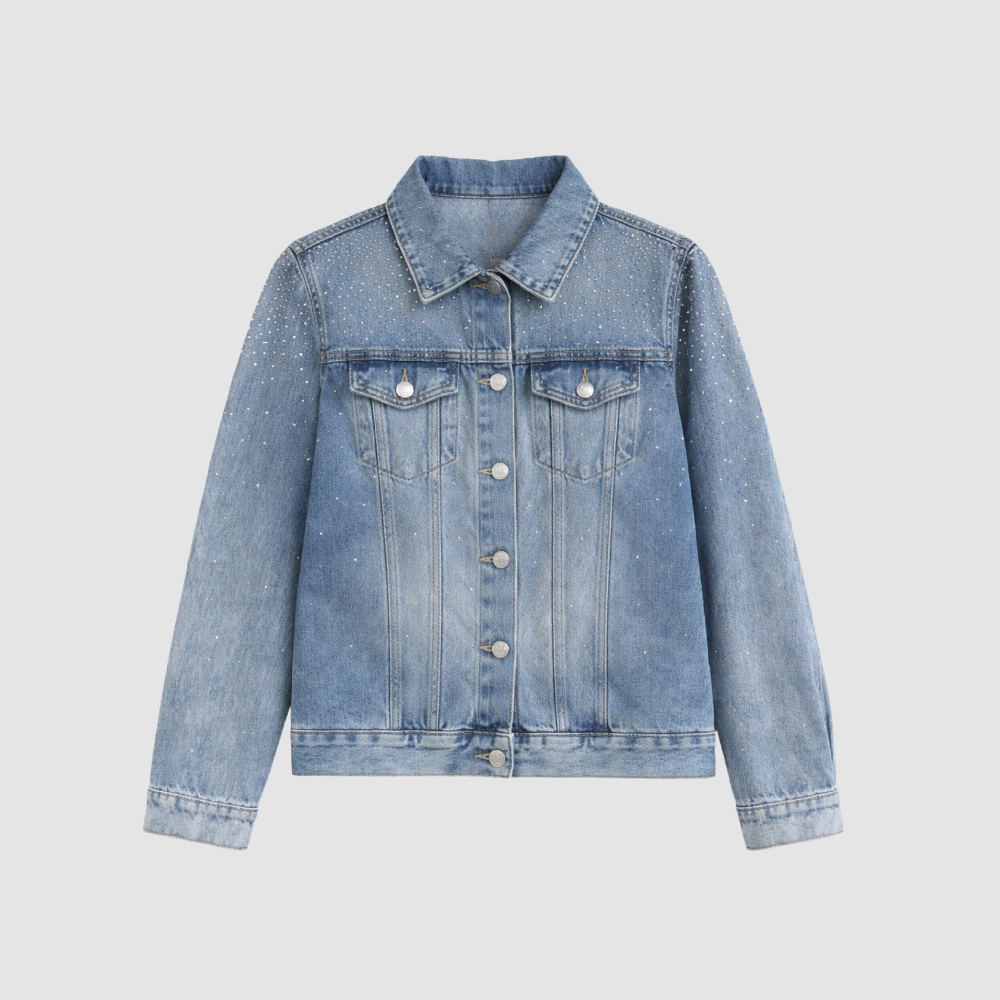 Jaqueta Jeans com Strass