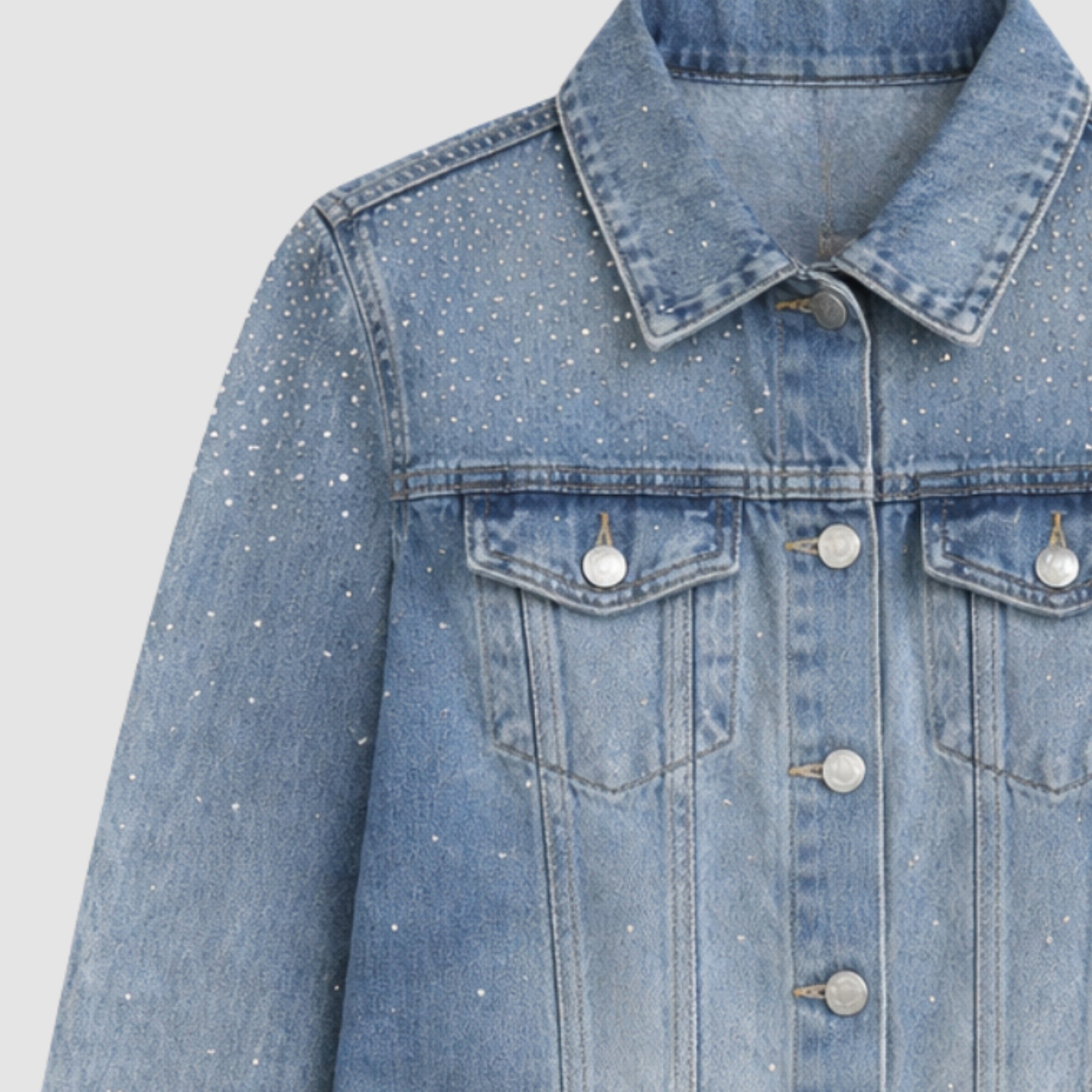 Jaqueta Jeans com Strass