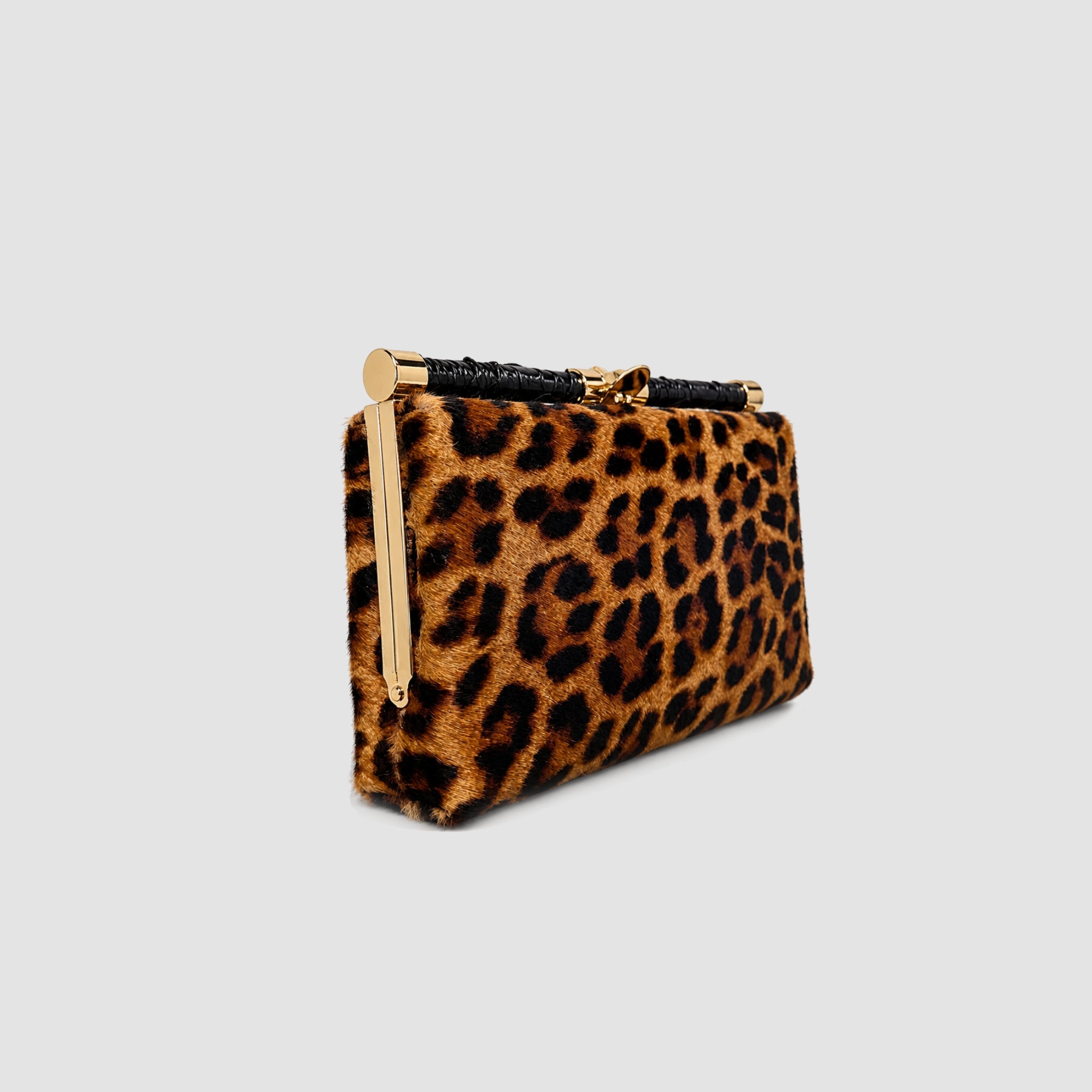 Clutch Ariramba Couro Cabra Leopard Print