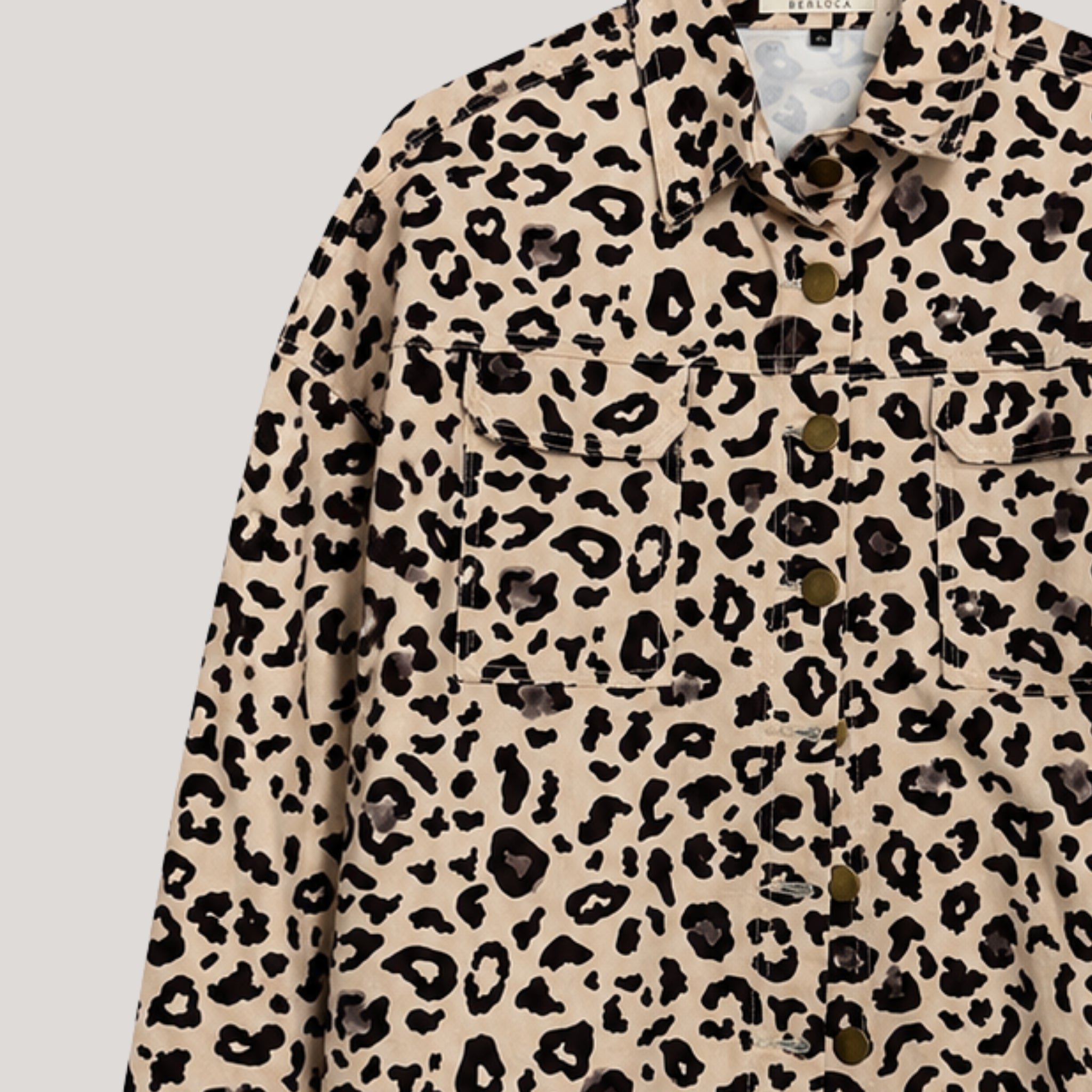 Jaqueta em Sarja Animal Print