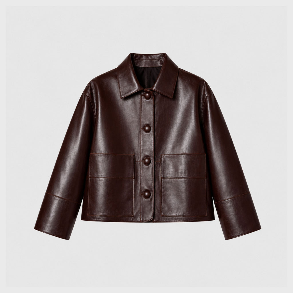 Camisa Oversized Marga Couro Legítimo