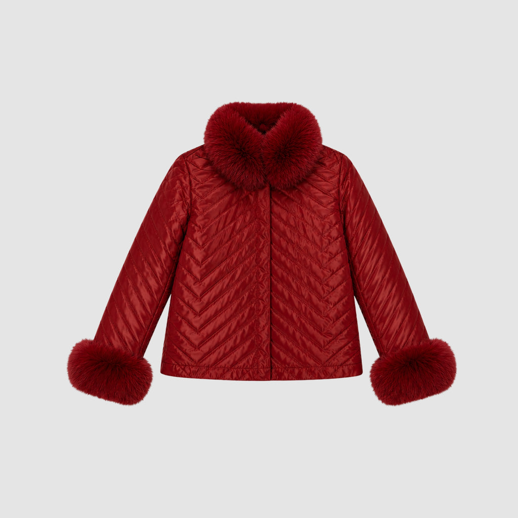 Casaco Double Face Pele Natural e Nylon