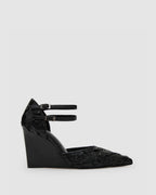 Scarpin Anabela Couro Pirarucu