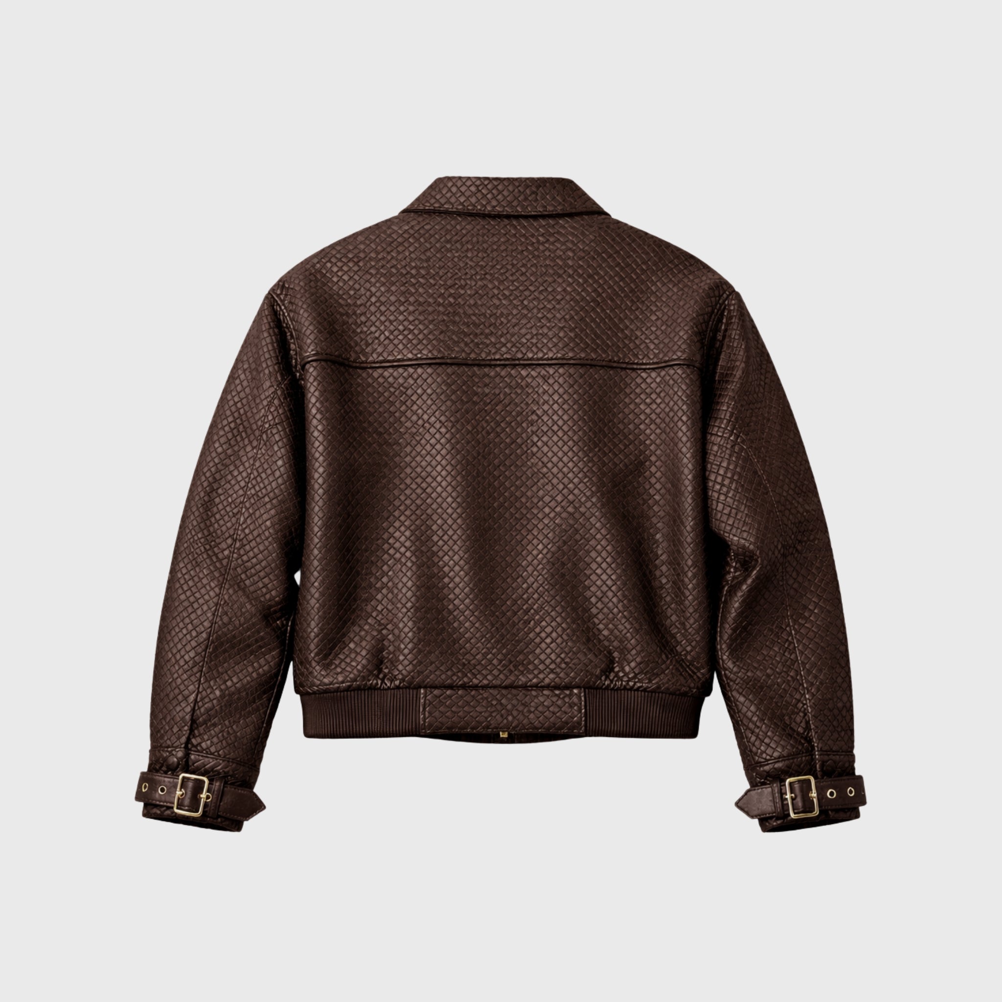 Jaqueta Bomber Couro Tressê
