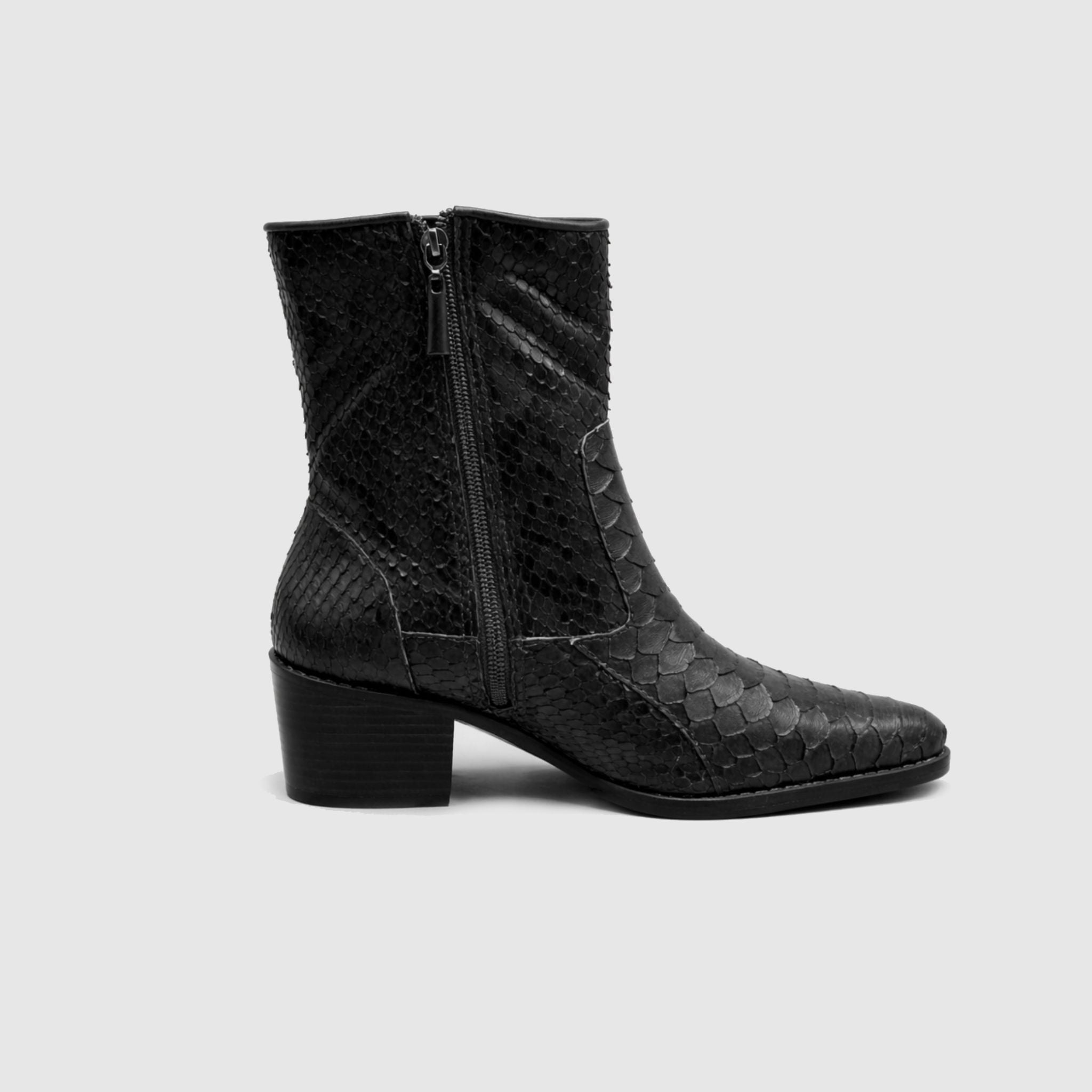 Bota Pirâmide Alta Couro Python