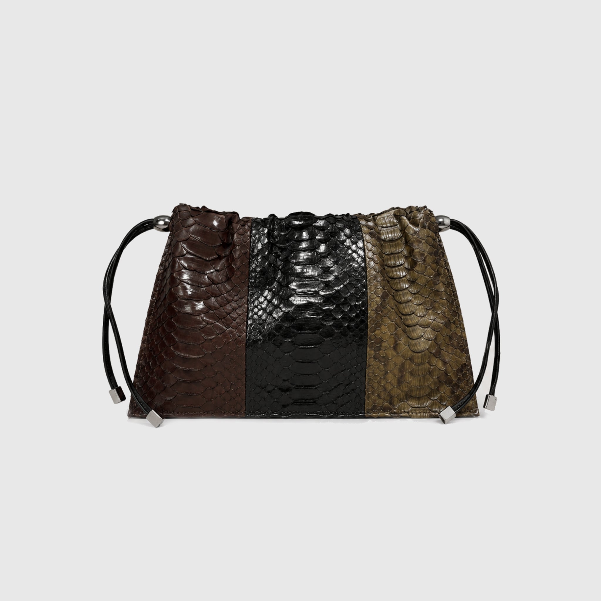 Bolsa Vinci Couro Python Patchwork