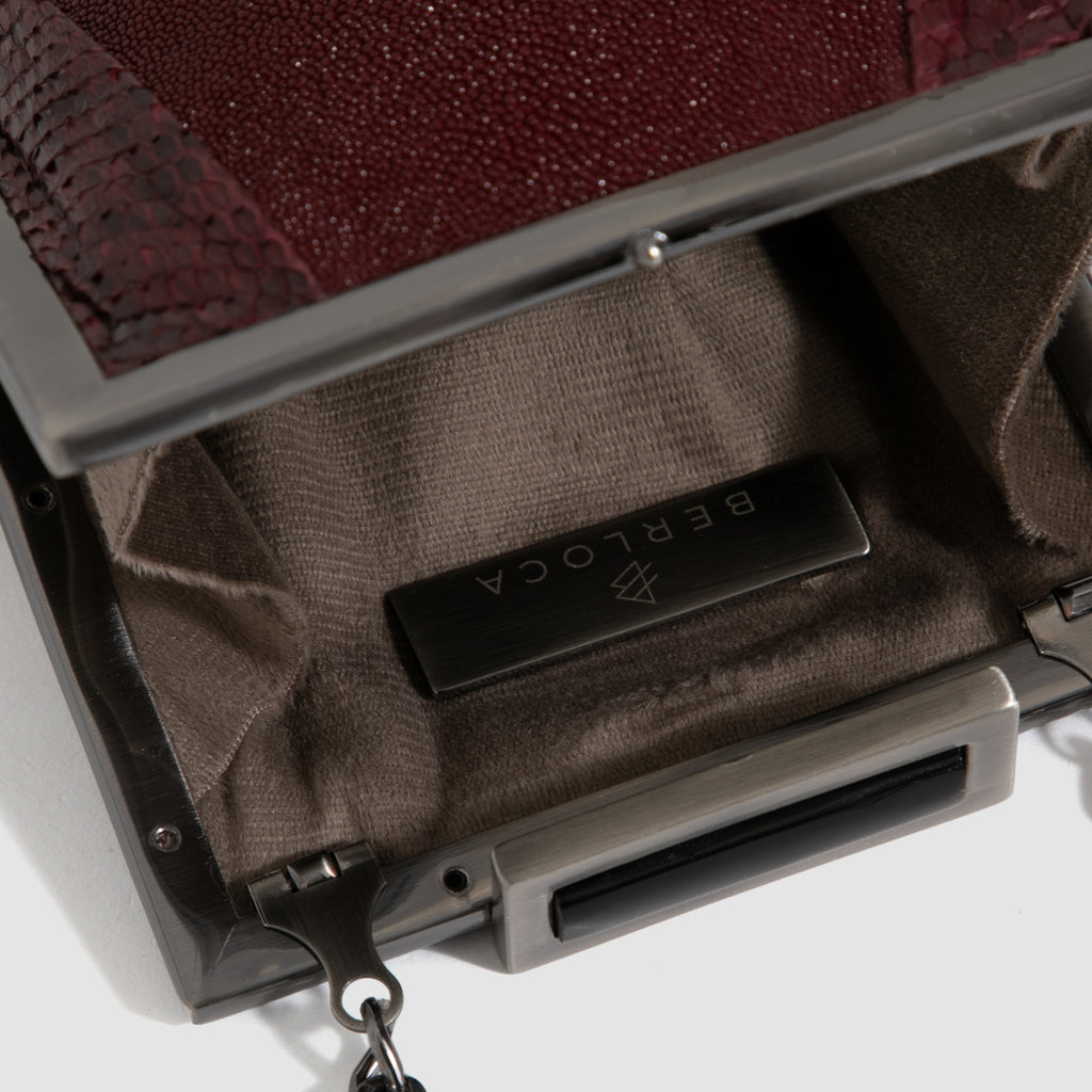 Clutch Afuá Mix Couro Python e Arraia