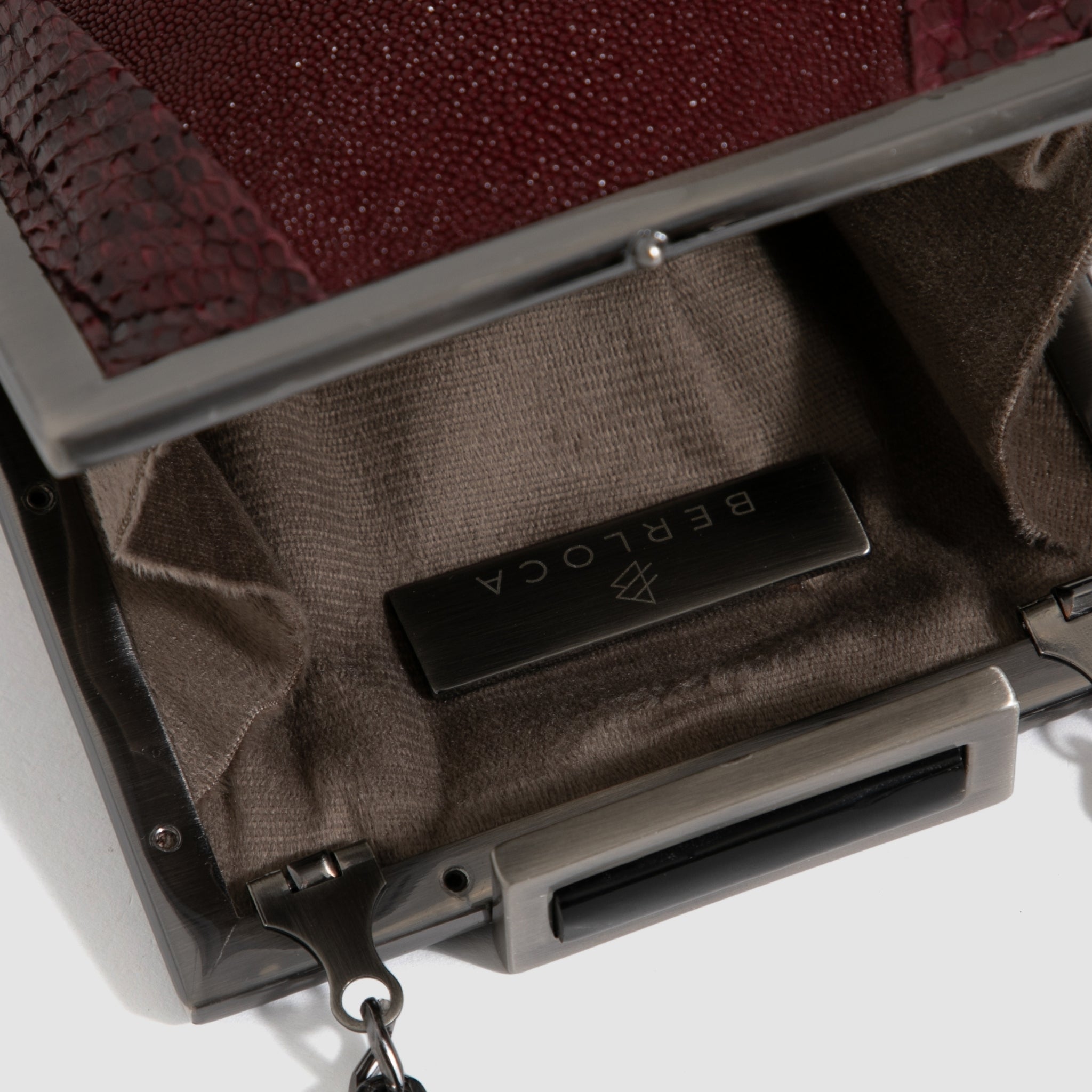 Clutch Afuá Mix Couro Python e Arraia