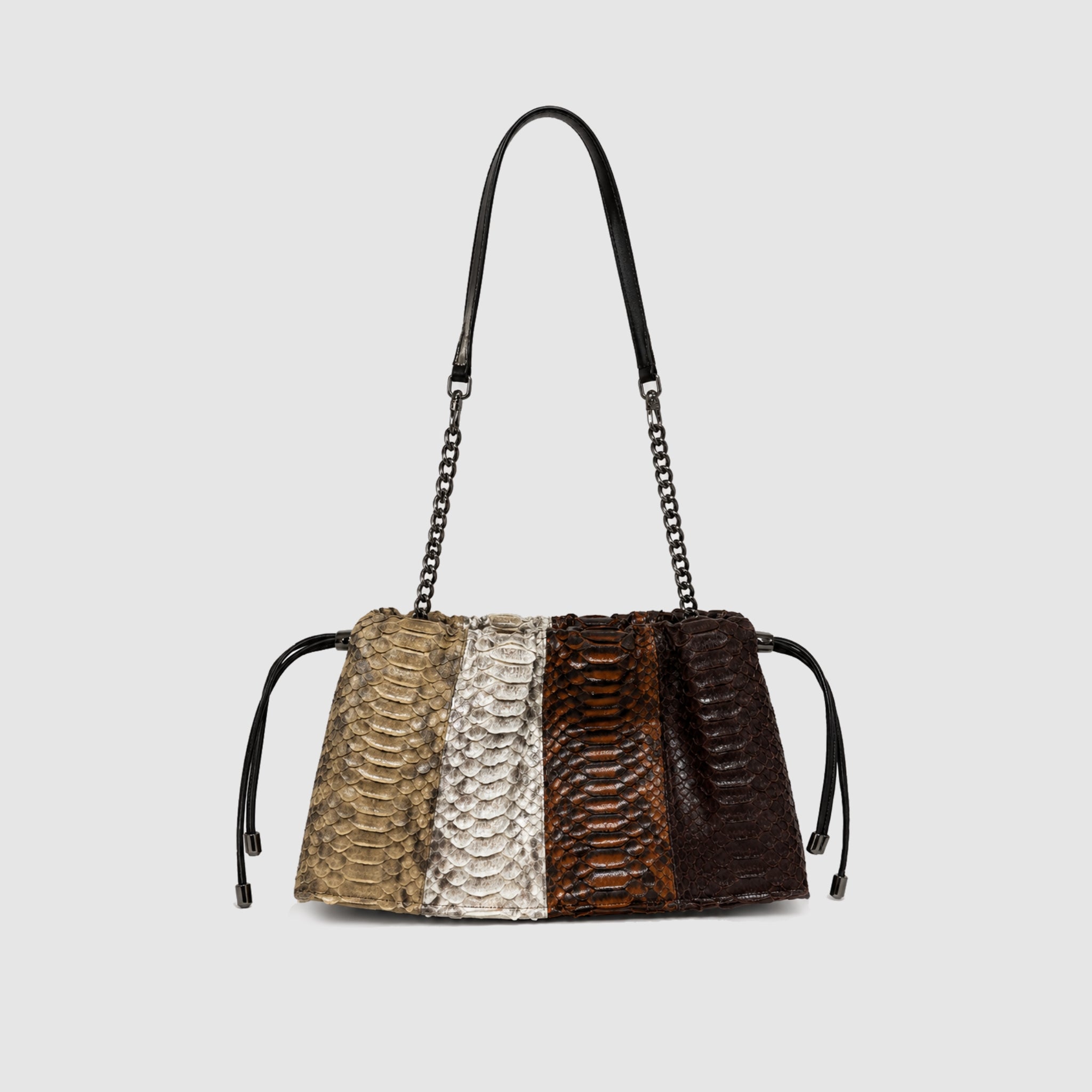 Bolsa Vinci Couro Python Patchwork