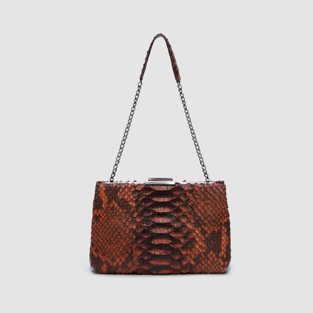 Clutch Cametá Couro Python
