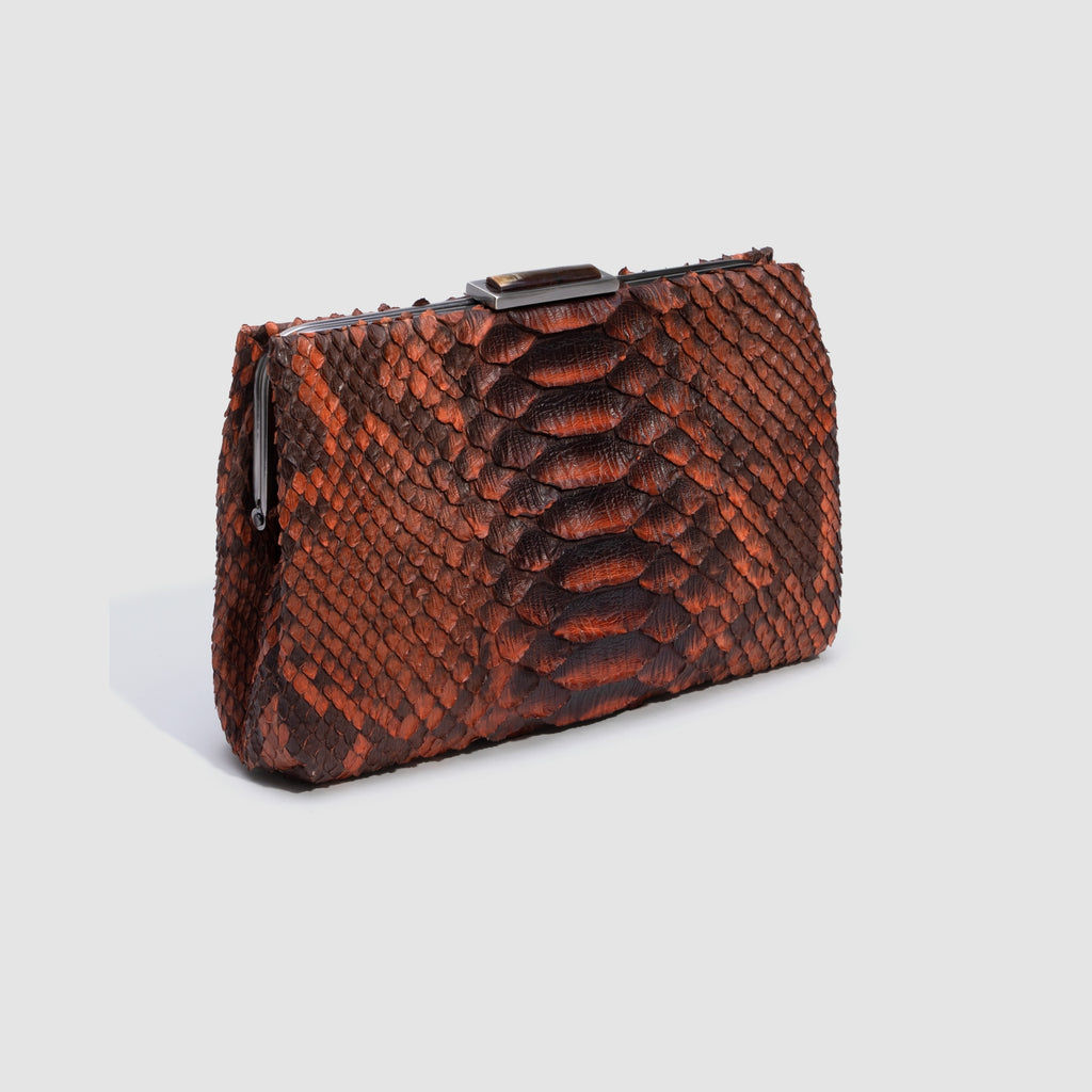 Clutch Cametá Couro Python