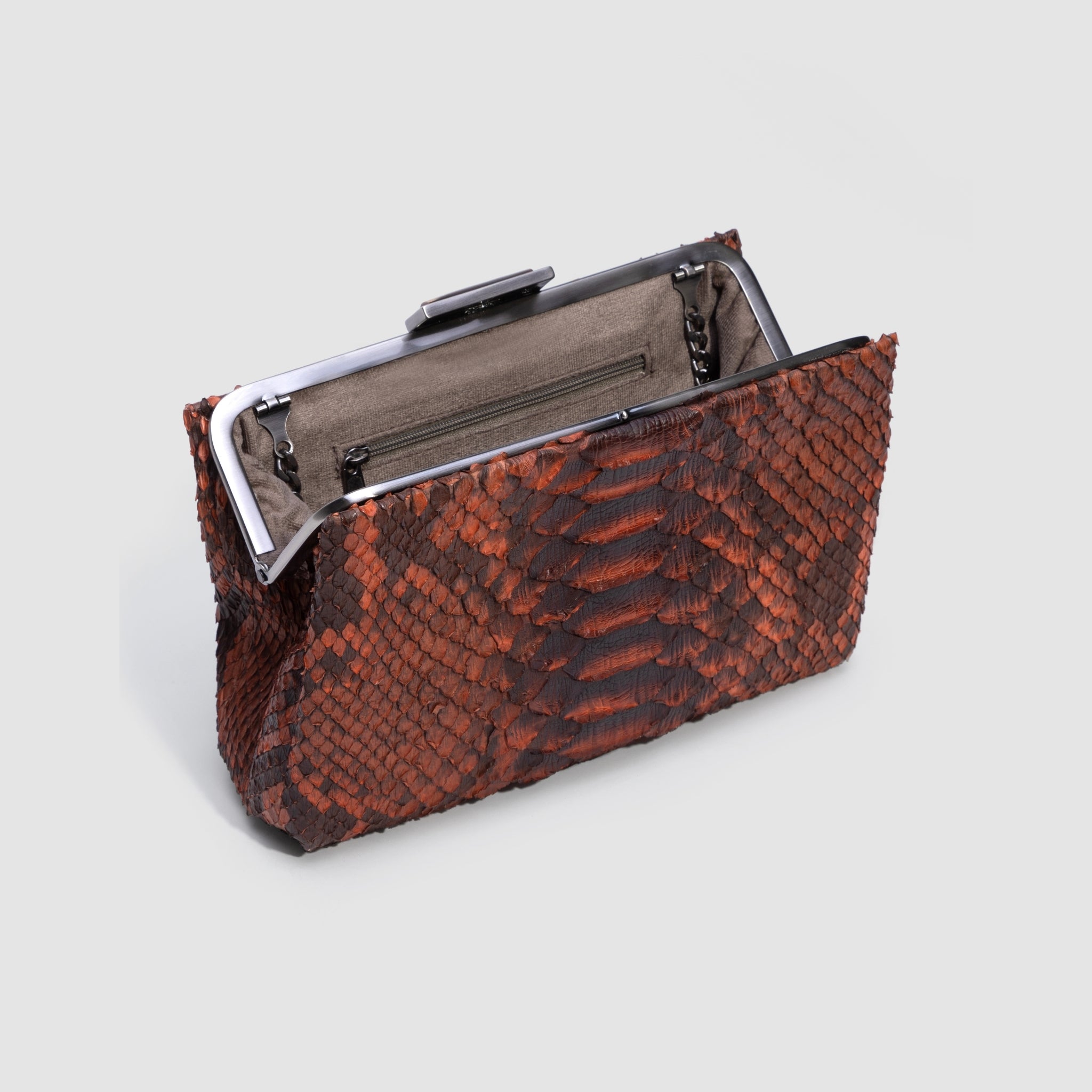 Clutch Cametá Couro Python