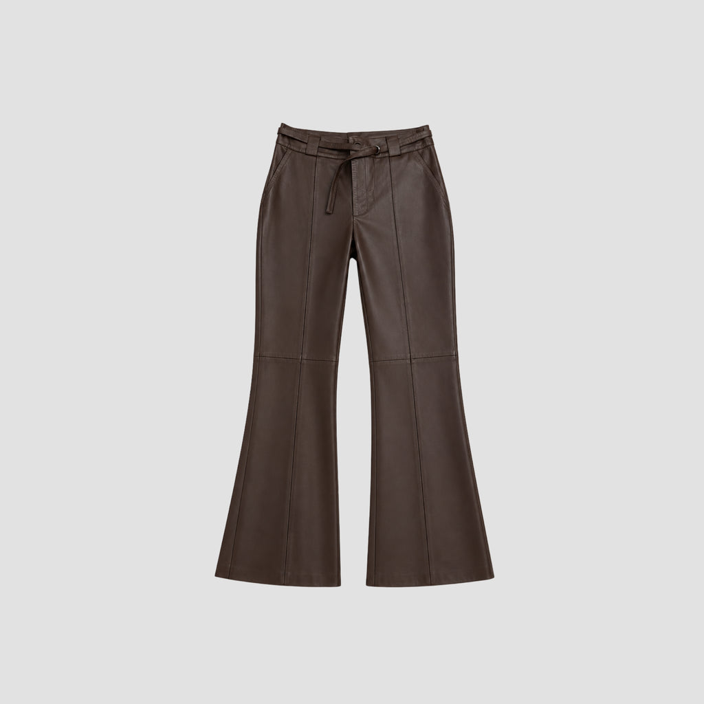 Calça Flare Isabel Couro Legítimo
