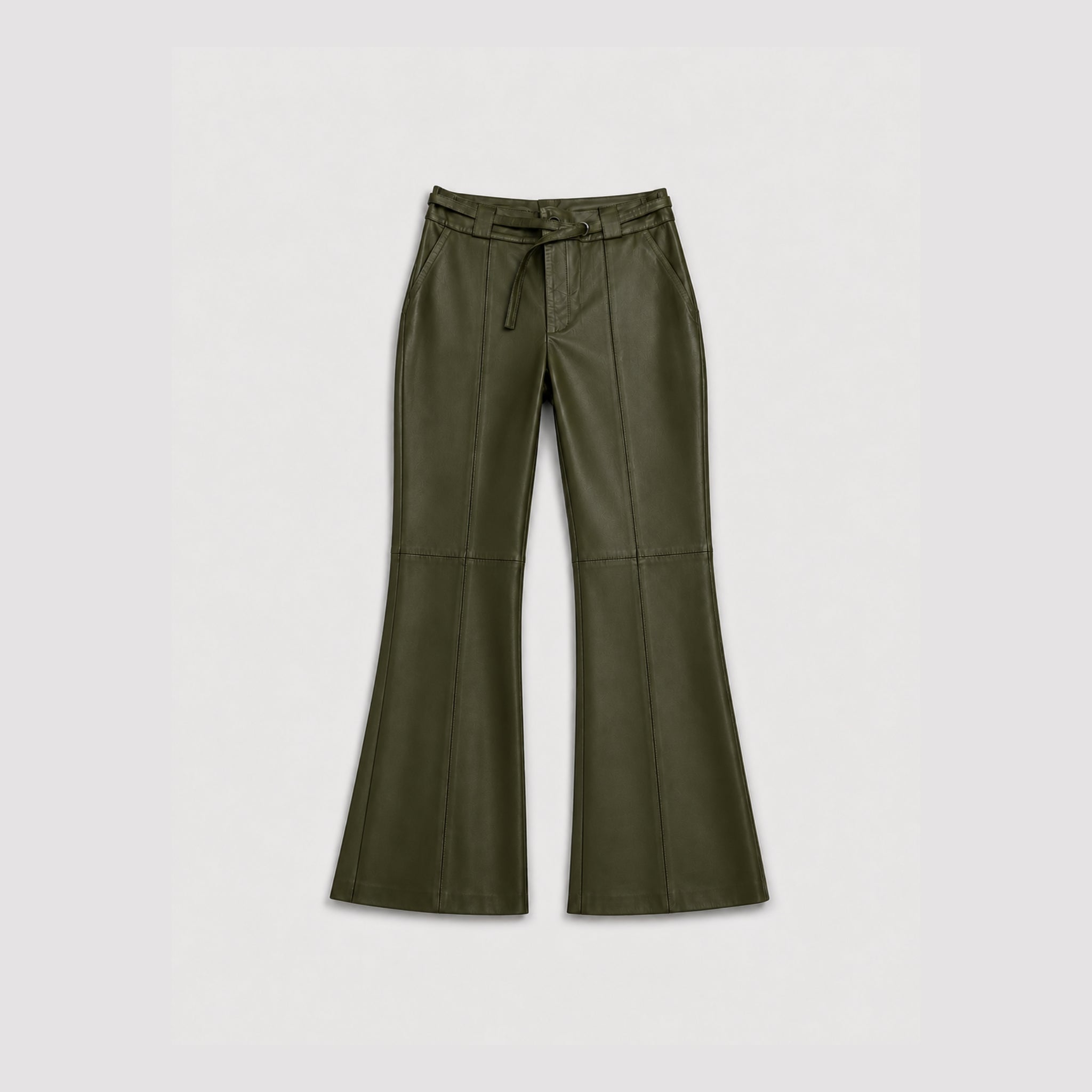 Calça Flare Isabel Couro Legítimo