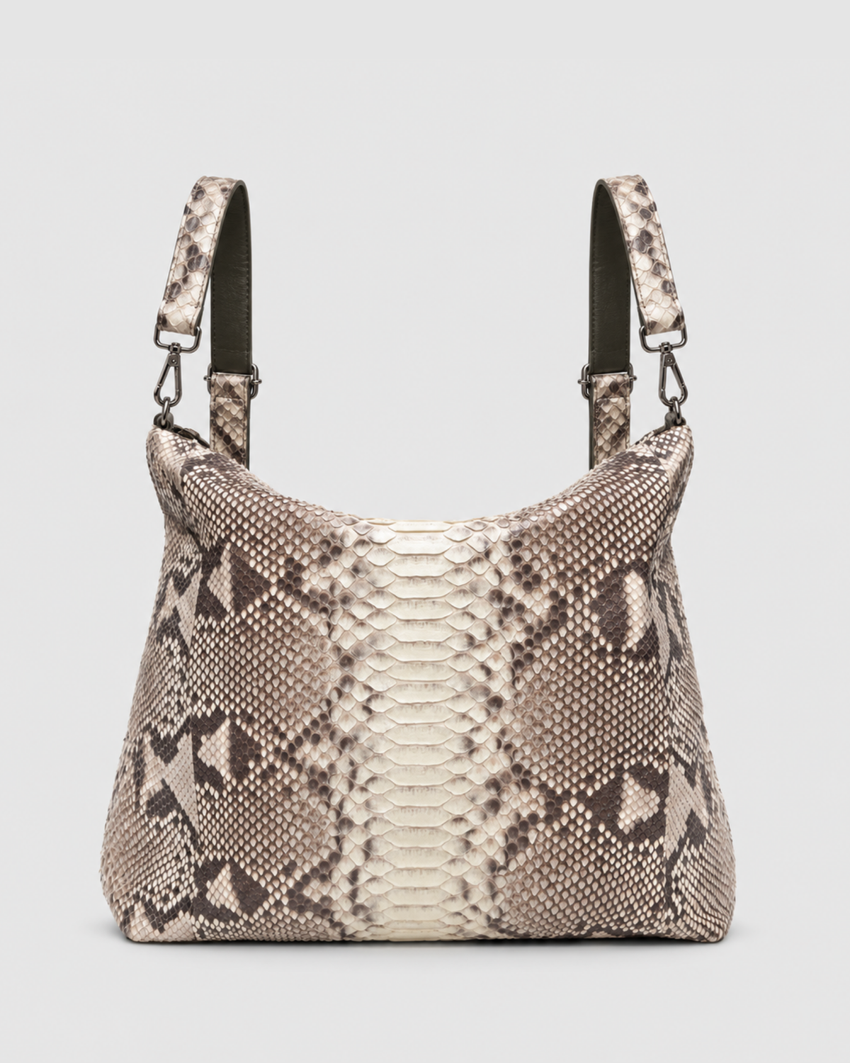 Bolsa Mochila Cumbaru Couro Python