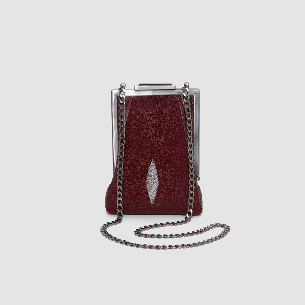 Clutch Afuá Mix Couro Python e Arraia