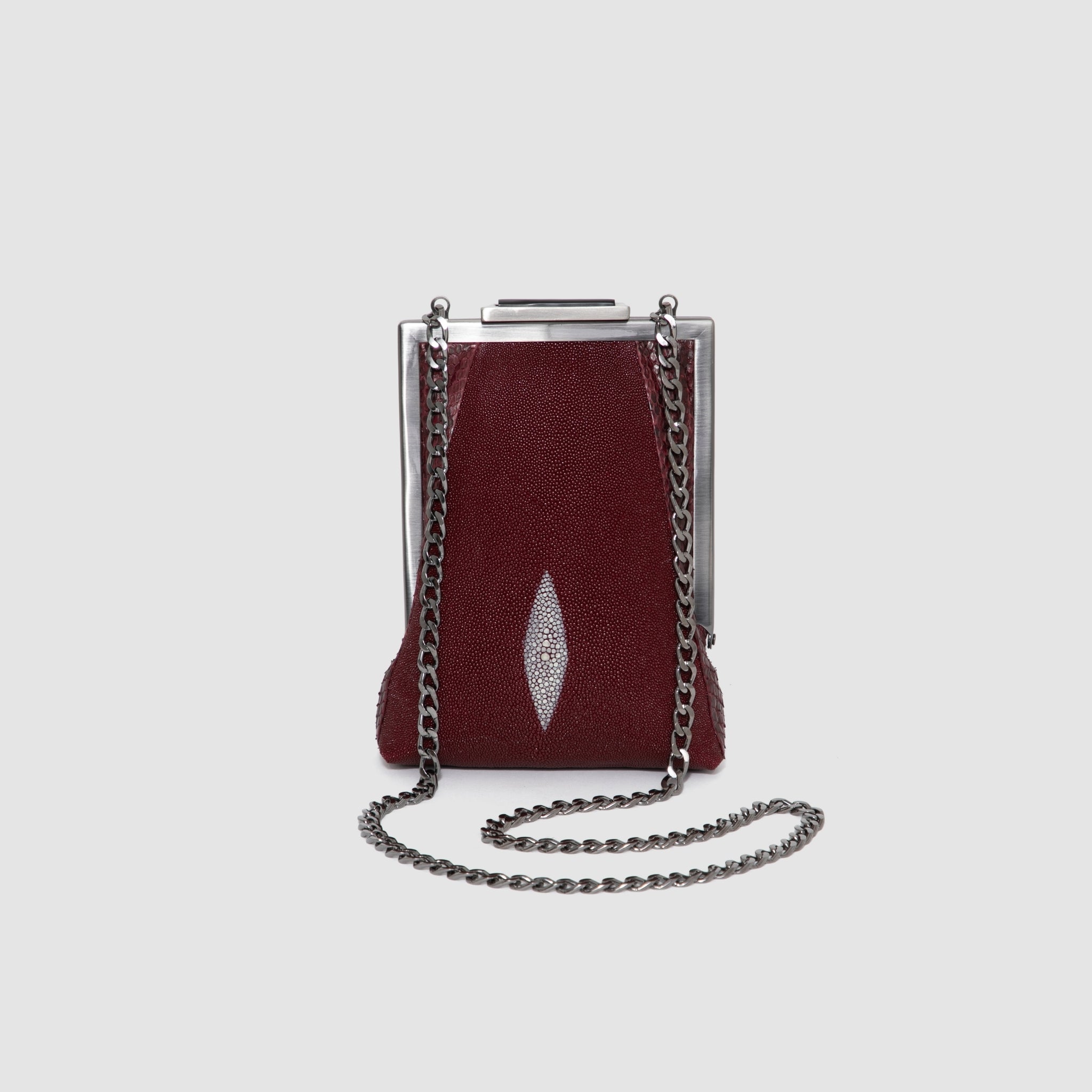 Clutch Afuá Mix Couro Python e Arraia
