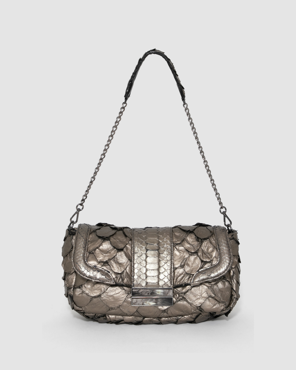 Bolsa Tuane Couro Python e Pirarucu