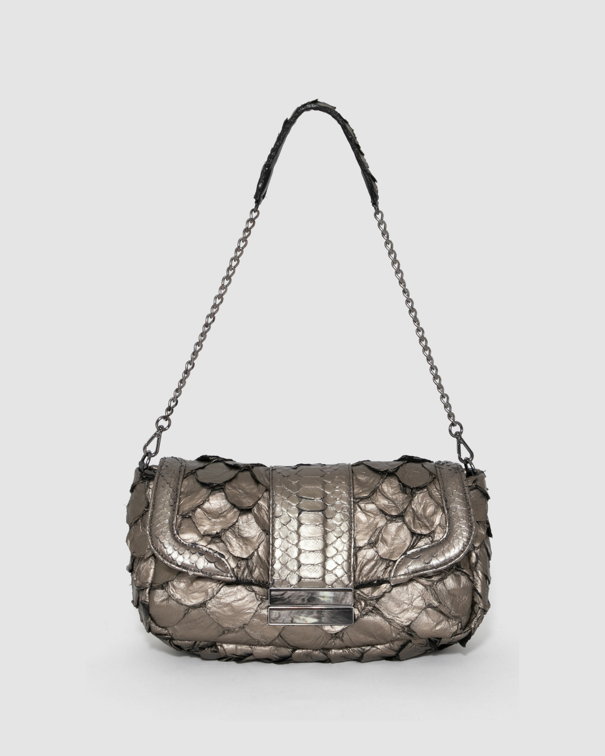 Bolsa Tuane Couro Python e Pirarucu