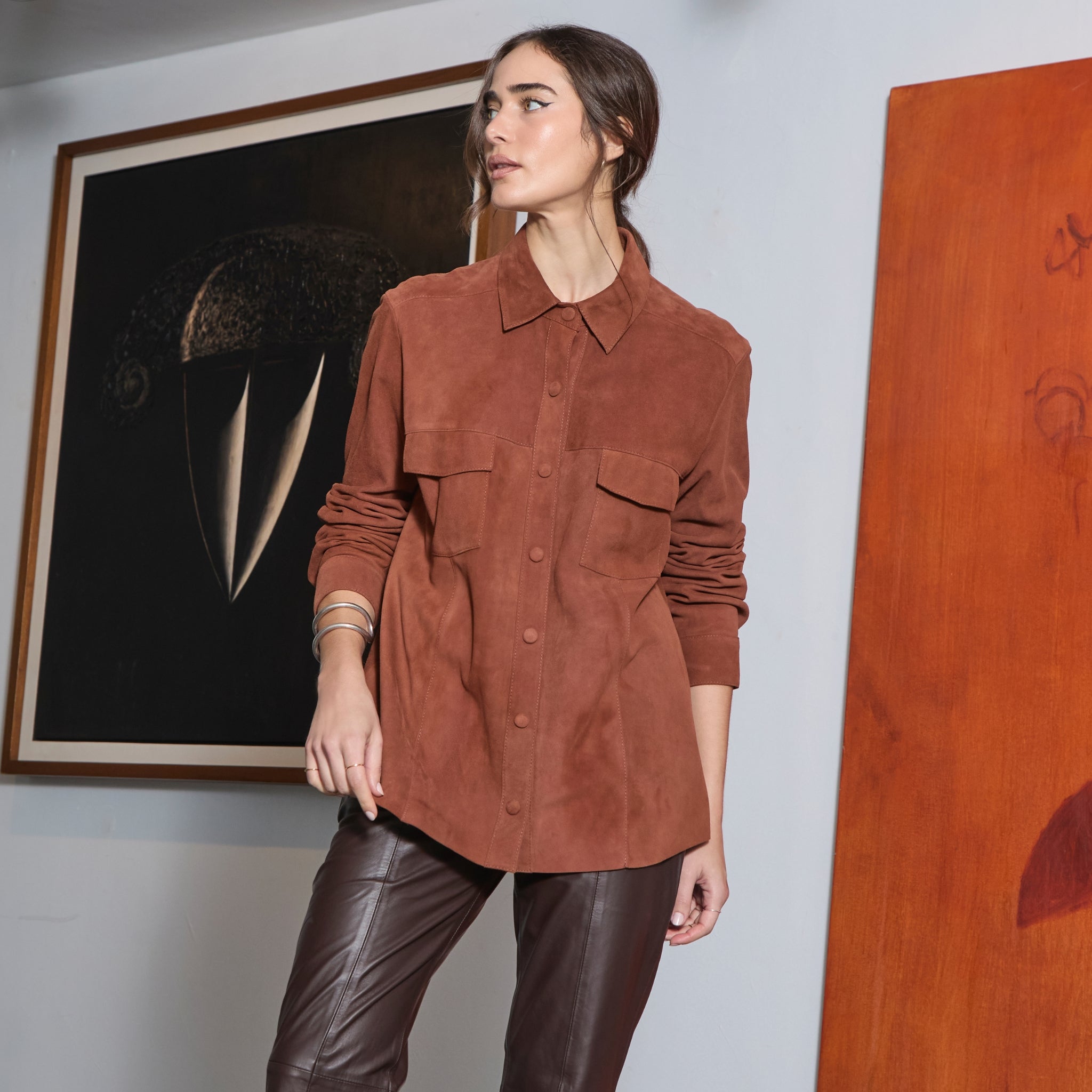 Camisa basic em Chamois