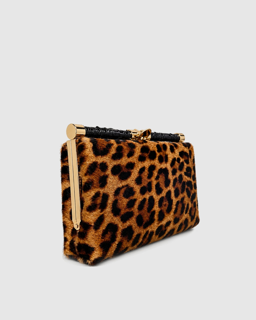 Clutch Ariramba Couro Cabra Leopard Print