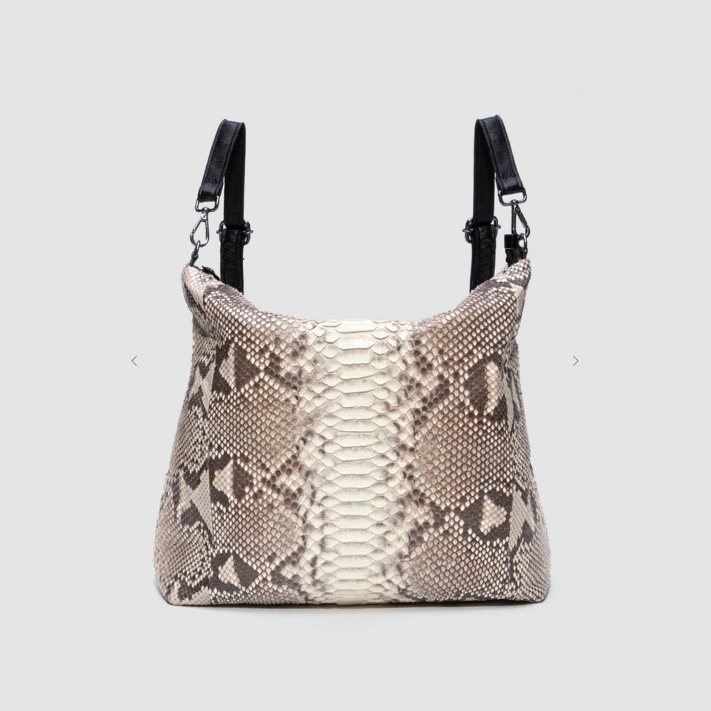 Bolsa Mochila Cumbaru Couro Python