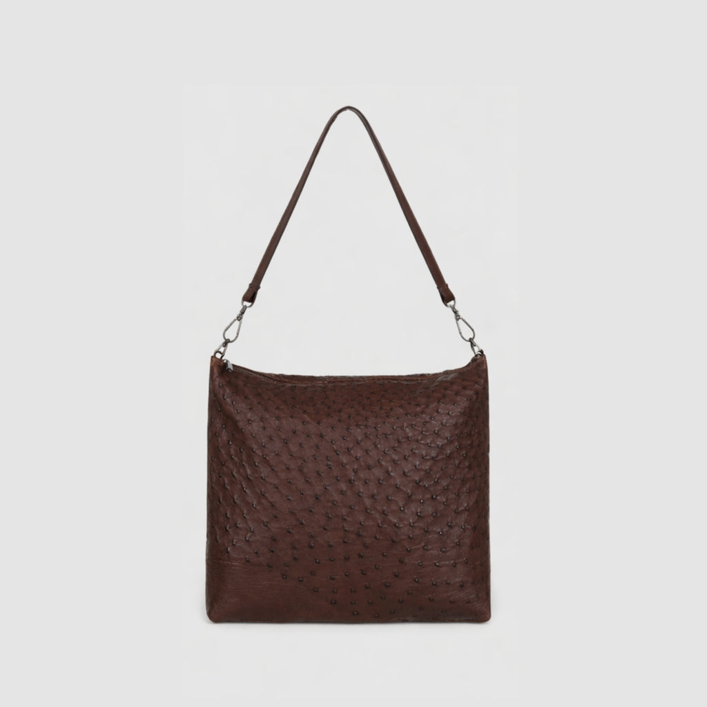 Bolsa Mochila Cumbaru Couro Avestruz