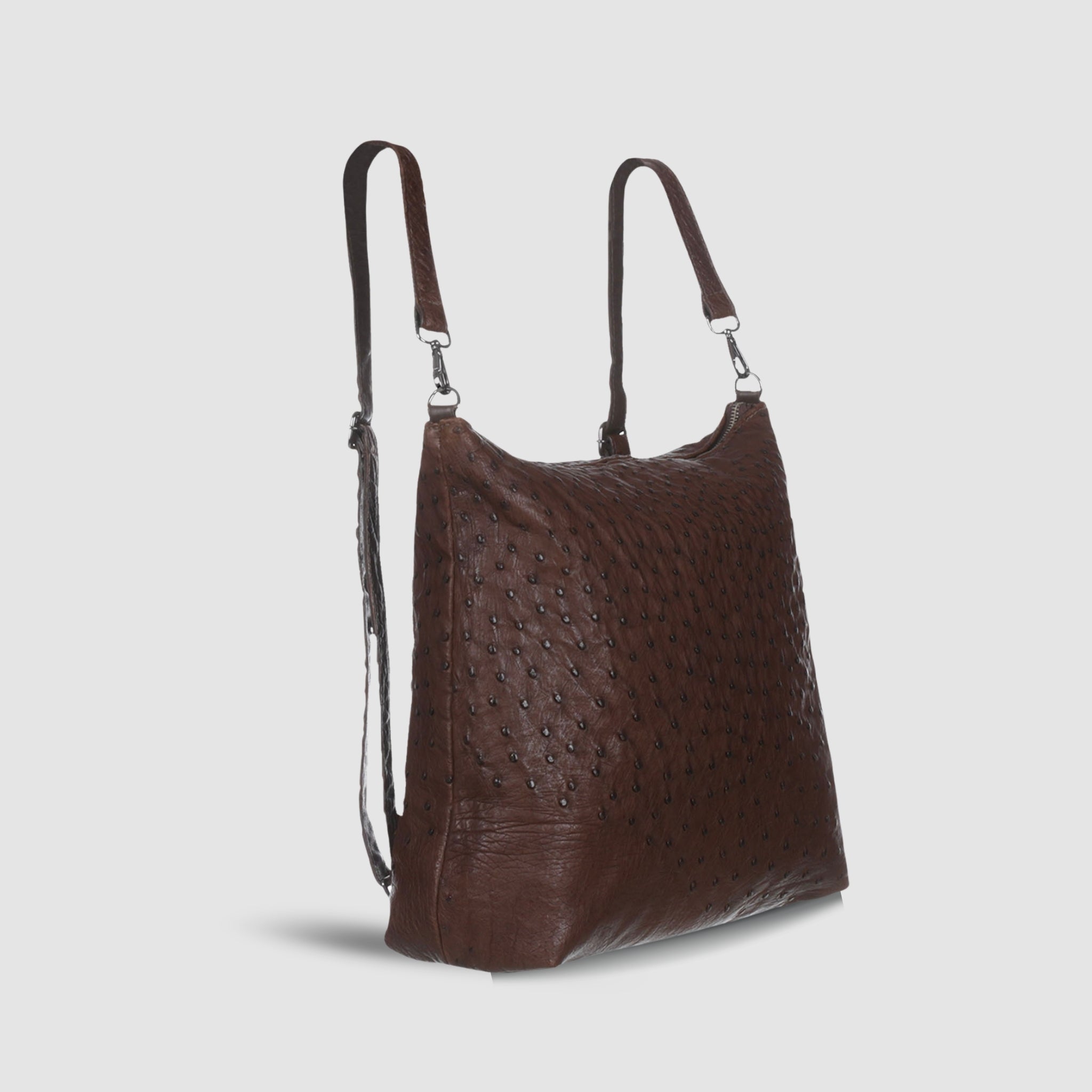 Bolsa Mochila Cumbaru Couro Avestruz