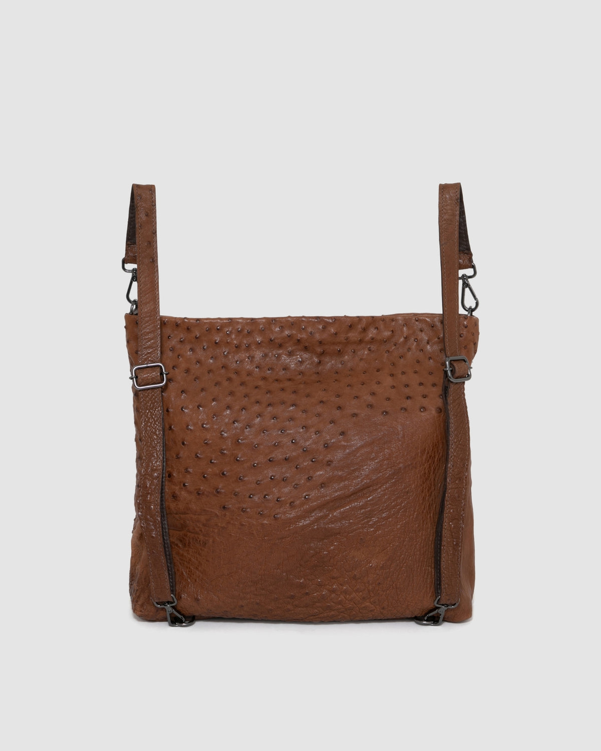 Bolsa Mochila Cumbaru Couro Avestruz