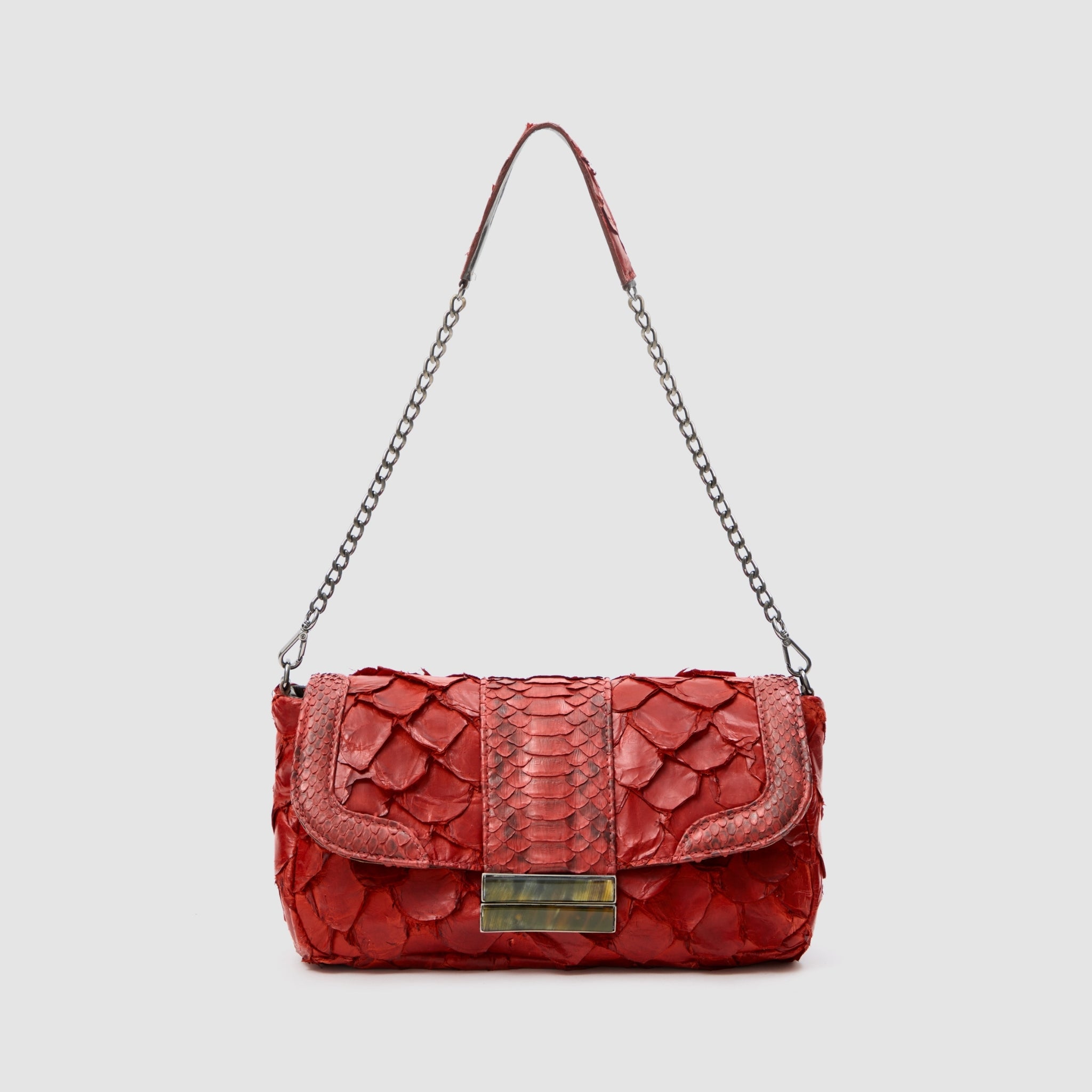 Bolsa Tuane Couro Python e Pirarucu