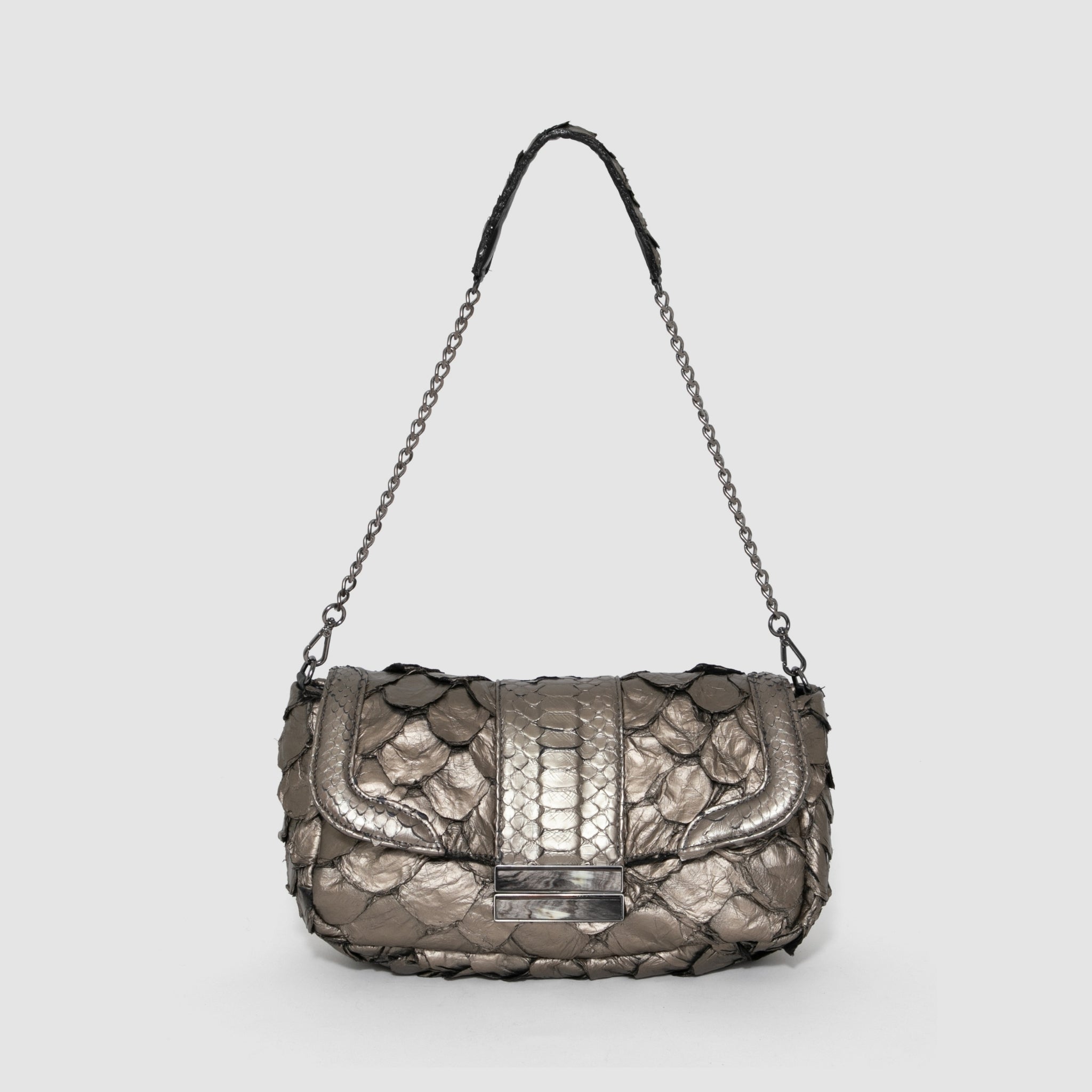 Bolsa Tuane Couro Python e Pirarucu