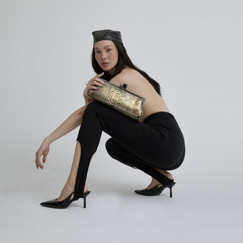 Clutch Mutum Couro Python