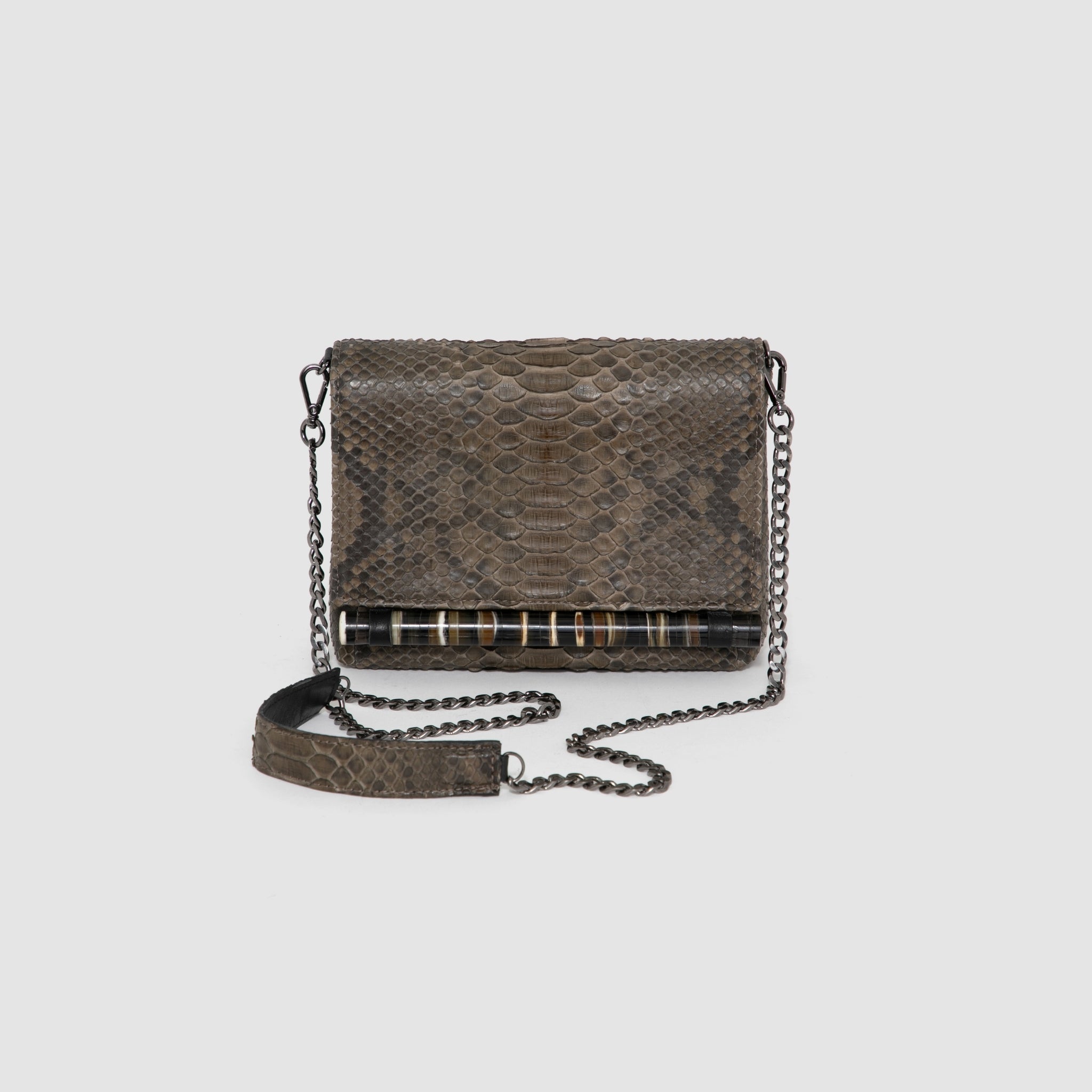 Bolsa Braúna Couro Python