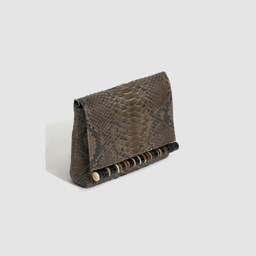 Bolsa Braúna Couro Python
