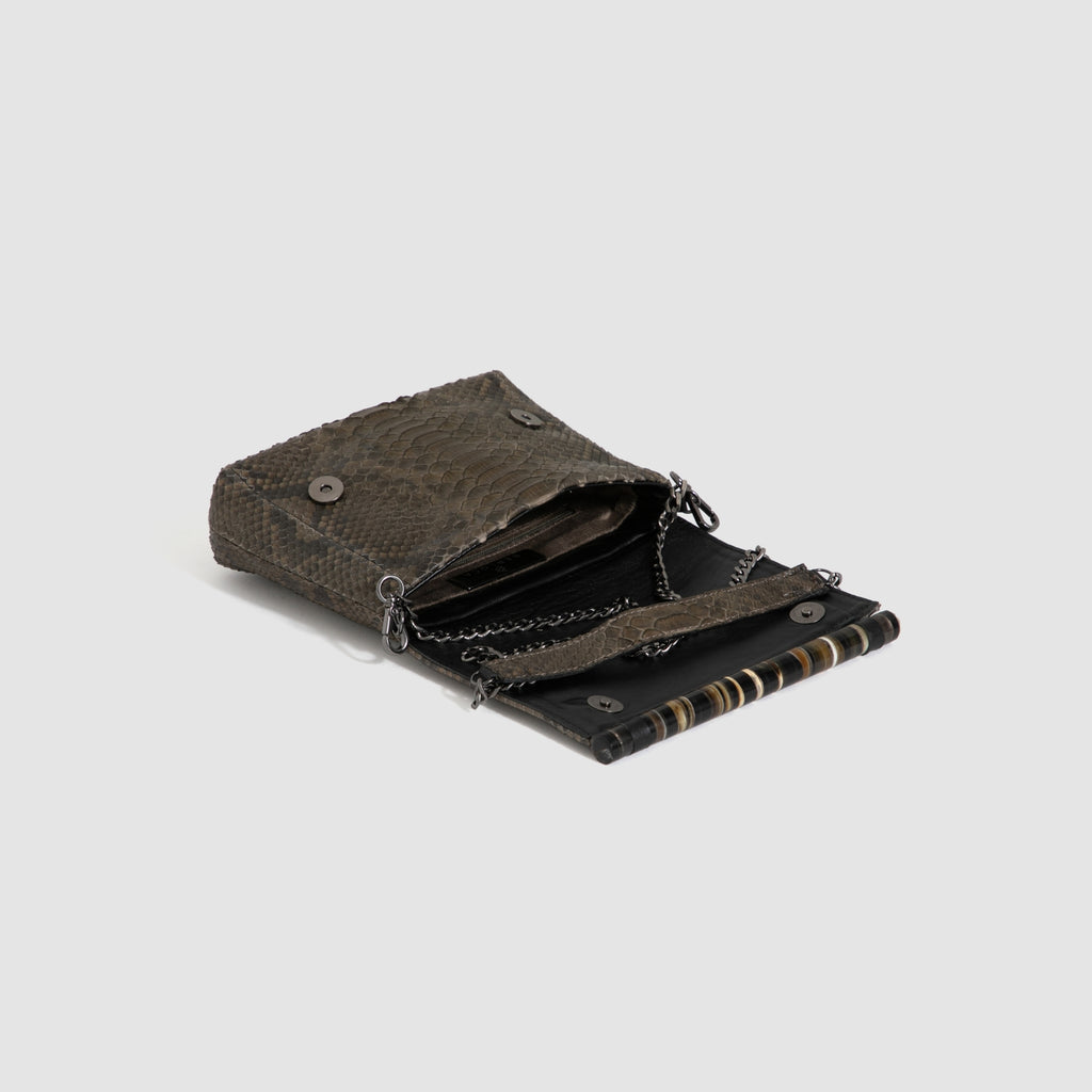 Bolsa Braúna Couro Python