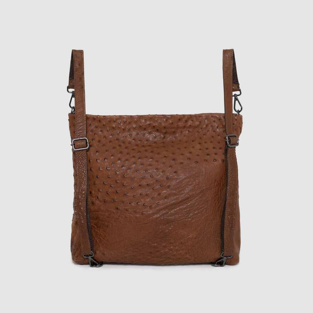 Bolsa Mochila Cumbaru Couro Avestruz