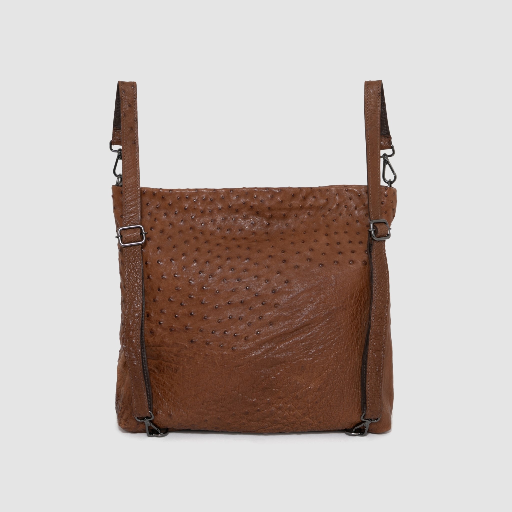 Bolsa Mochila Cumbaru Couro Avestruz