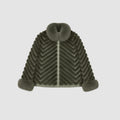 Casaco Double Face Pele Natural e Nylon
