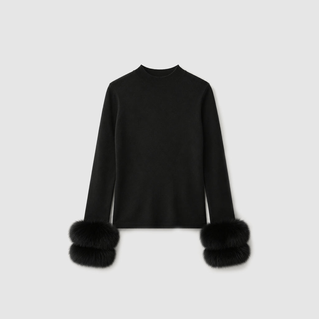 Tricot Punhos em Pele Natural