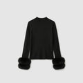 Tricot Punhos em Pele Natural