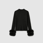 Tricot Punhos em Pele Natural