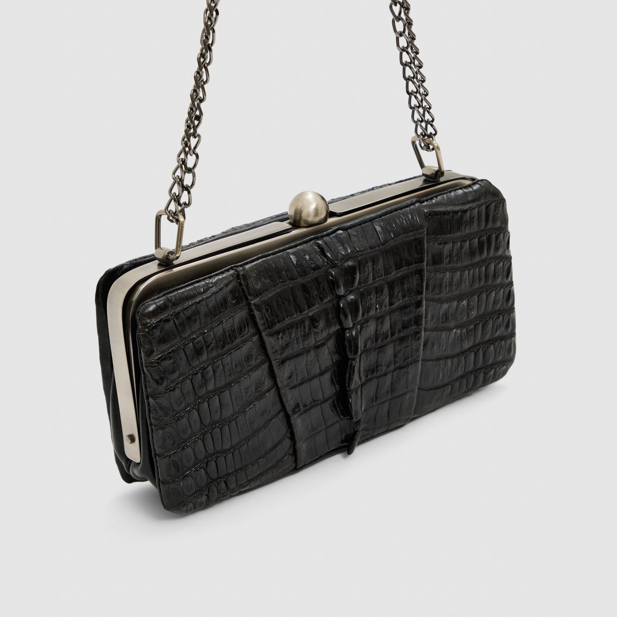Clutch Ìris Couro Jacaré