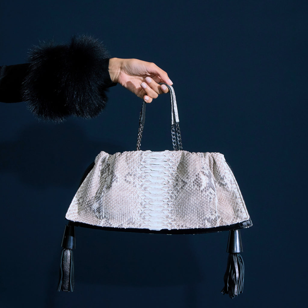 Bolsa Vinci Couro Python
