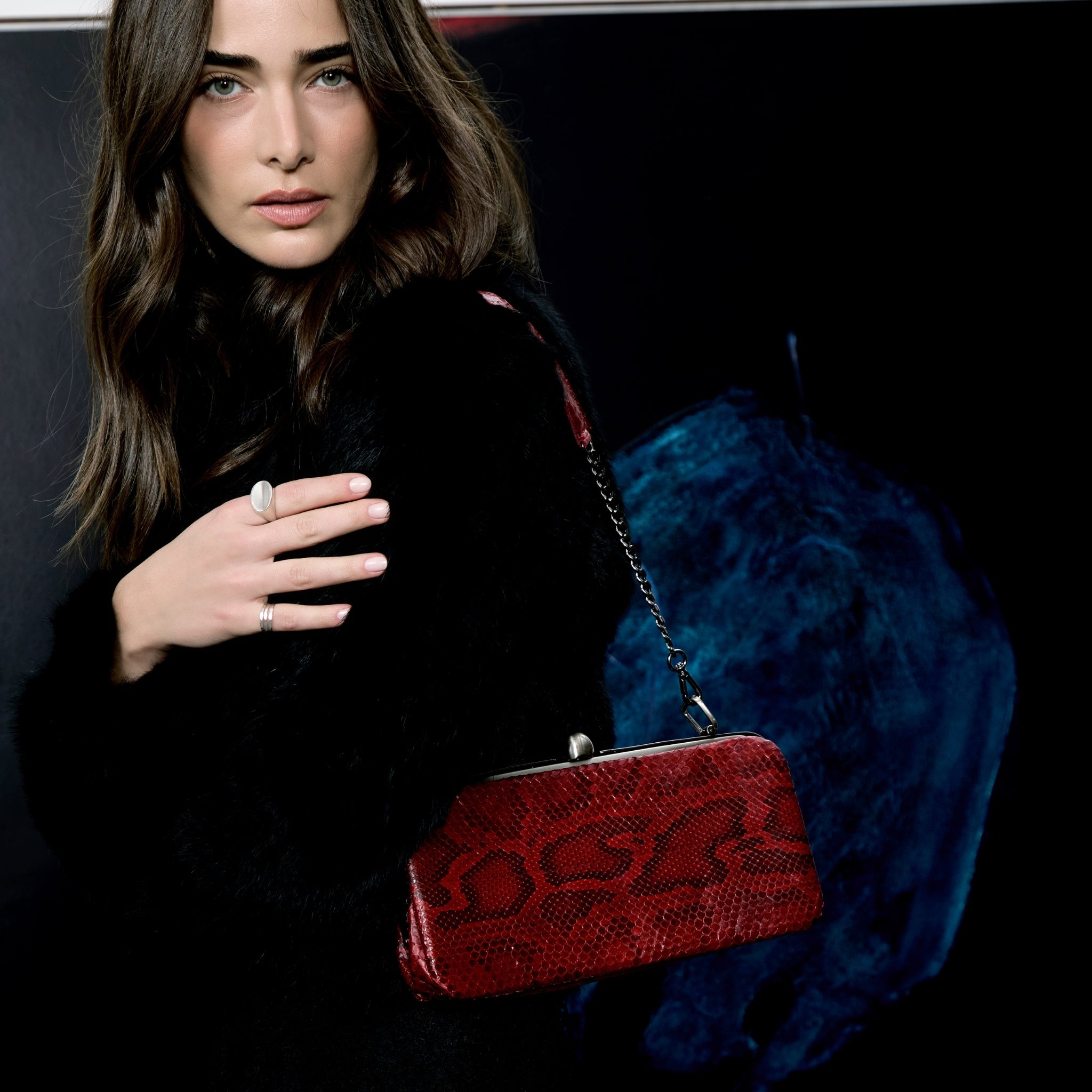 Clutch ìris Couro Python Moluro