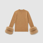 Tricot Punhos em Pele Natural